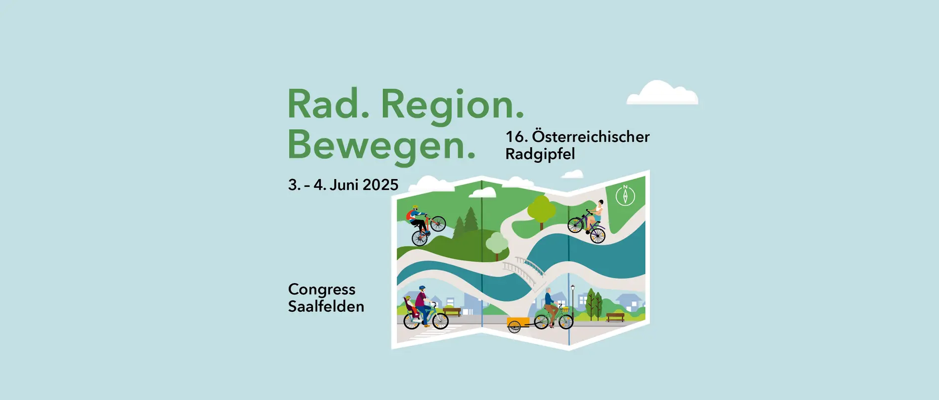 Radgipfel 2025 Logo: Rad. Region. Bewegen